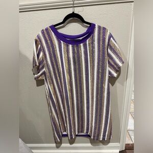 Striped Purple and Gold Women's Dress